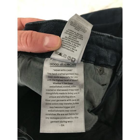 Good American Dark Wash Dark Blue Good Legs Frayed Hem Skinny Jeans Size 2/26 - Picture 6 of 7